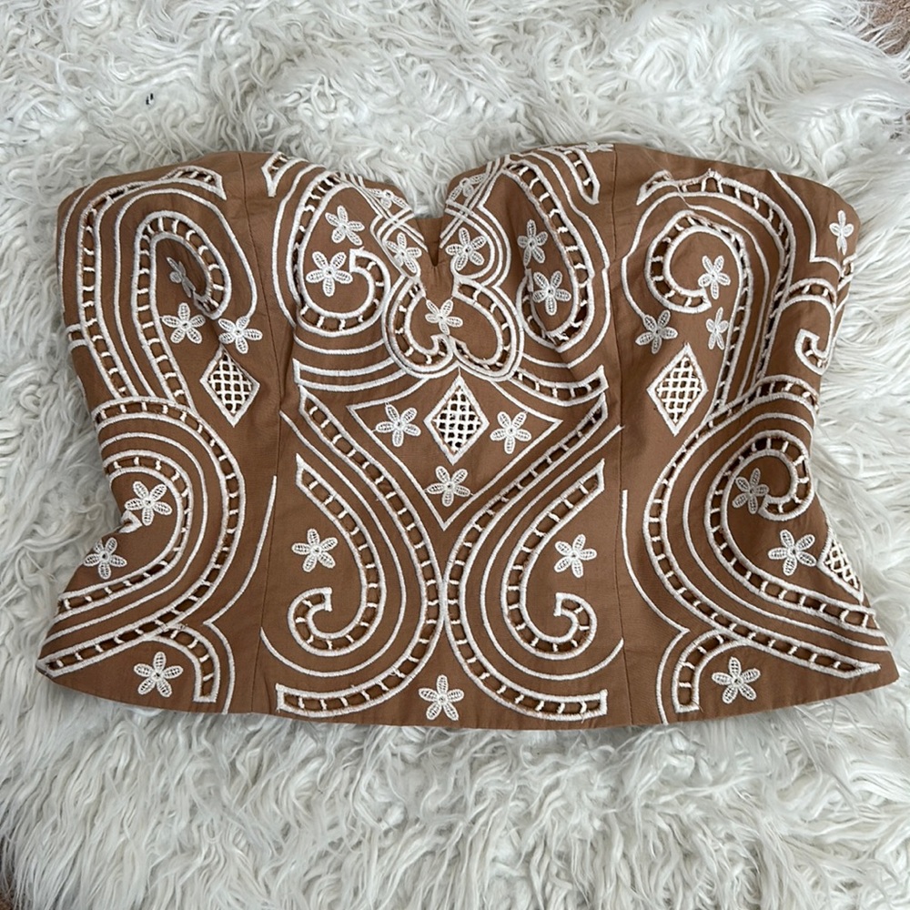 Fall Embroidered Tube Top
